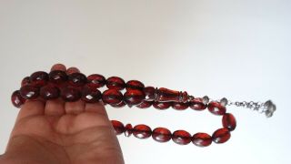 100 Rare Antique bakelite faturan prayer beads necklace 120 g 3