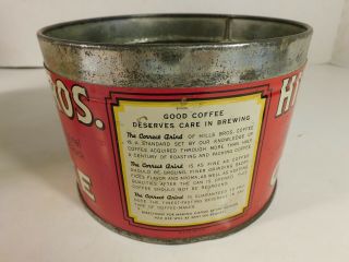 Vintage Hills Bros 1 Pound Coffee Tin,  Red Can Brand,  No Lid 2