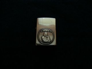 1932 - 1992 Camel Zippo Lighter - Joe Camel In Tux W/ Cig Medallion - Golden Brass