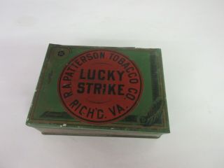 Vintage Advertising Lucky Strike Square Corner Tobacco Tin 99 - G