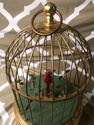 Antique German Karl Griesbaum Singing Bird Cage Automaton Reuge 1950s Music Box 3