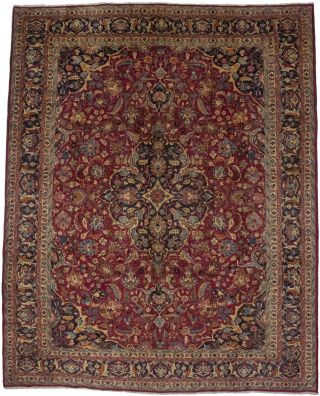 Semi Antique Classic Floral Design 10x13 Vintage Oriental Rug Handmade Carpet