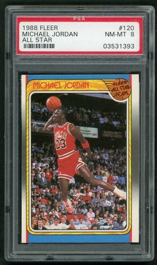 1988 Fleer All Star Michael Jordan 120 Psa 8 Nm - Mt Chicago Bulls Hof
