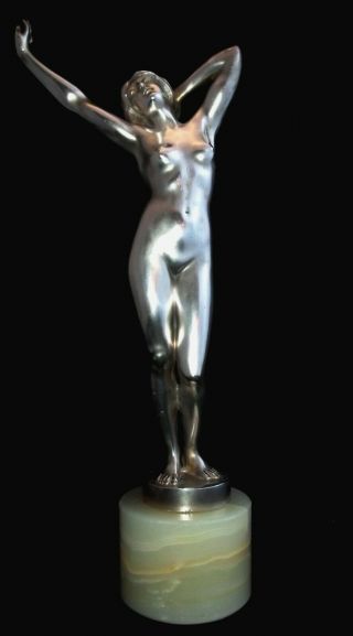 Vintage Art Deco " Schmotz - Metzner " Sensual Nude Lady Sculpture Bronze 1920 