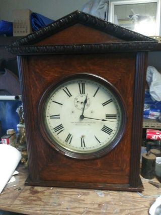 Rare Antique “the Electric Clock Co” Self - Winding Clock
