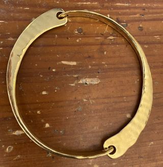 Vintage Robert Lee Morris Hammered Finish Brass Two Part Bracelet
