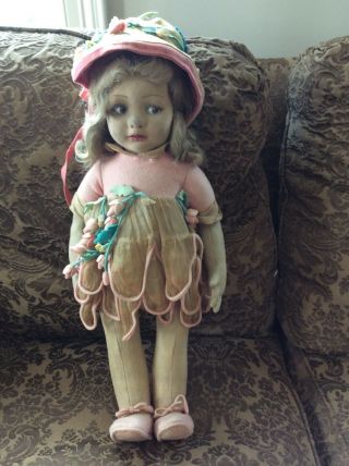 Antique Lenci Girl Doll Clothes 19 " Tall