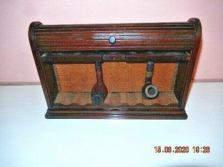 7 Holder Freestanding Roll Down Smoking Pipe Rack With 2 Pipes & Tobacco