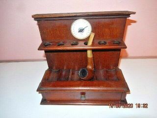 6 Holder Freestanding Smoking Pipe Rack With Draw & Pipe & Tobacco