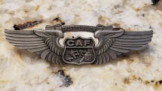 Vintage Antique Us Confederate Air Force Caf Ghost Squadron Pilot Wing Badge