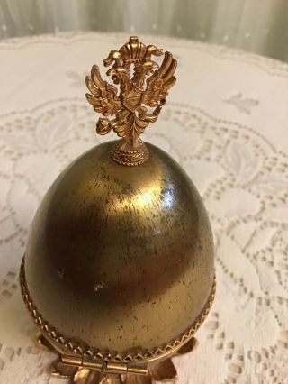 Rare Antique Vintage Evans Gold Enamel and Brass Oval Egg Shaped Perfume Dauber 3