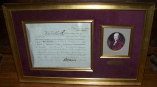 1795 Antique Signed Robert Morris Document Signer Declaration Independence