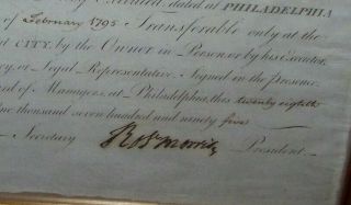 1795 ANTIQUE SIGNED ROBERT MORRIS DOCUMENT SIGNER DECLARATION INDEPENDENCE 3