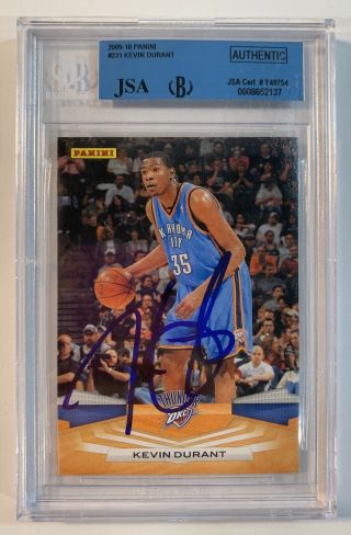 Kevin Durant Okc Signed 2009 - 10 Panini 231 Auto Jsa Authenticated And Slabbed