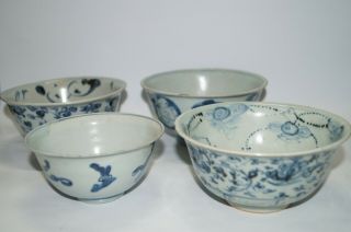 Group Of Ming Dynasty Blue And White Bowl 4 Piece
