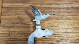 Vintage Brass Hummingbird Water Hose Spicket Spigot Spout Faucet Garden Tap