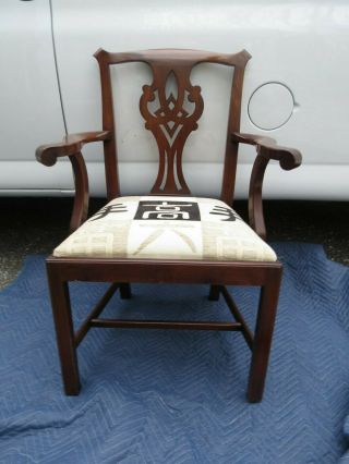 Set Six Henkel Harris Chippendale Mahogany Dining Room Chairs