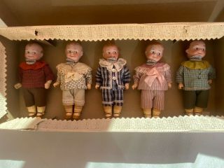 5 Antique Porcelain Head Dolls In O.  K - Am - Googlys - Googlies