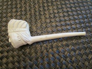 Vintage Indian Head Clay Pipe Tobacco Pipe
