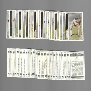 Cigarette Cards.  Wills Tobacco.  Cricketers 2nd Ser.  (full Set Of 50 Cards).  (1929).