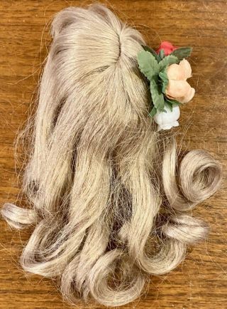 11 Tagged Vintage 8 " Blond Extra Long French Human Hair Doll Wig