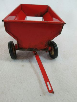 Vintage 1960 ' s Tru - Scale International IH red grain wagon hopper farm toy 3