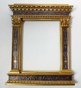 Antique Florentine Tabernacle Frame Italian Renaissance Hand Painting 18th.  C