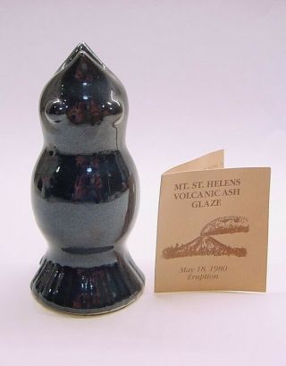 Vintage Mt.  St.  Helens Volcanic Ash Glaze Pie Bird Vent/funnel