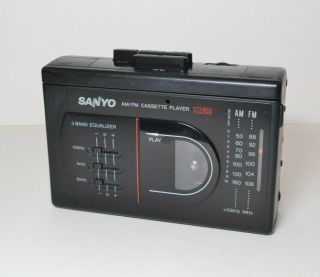 Vintage Sanyo Portable Stereo Cassette Player Mgr78 Am/fm Equalizer Walkman Exc