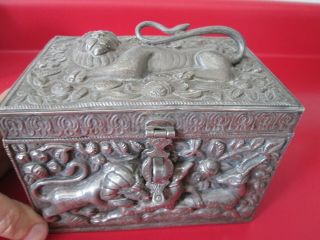 Late 1800s To Early 1900 - Large Marked 925 Sterling - Lock Box 32.  7 Toz Ornate