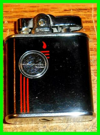 Vintage Ronson Vanguard Art Deco Style Cigarette Lighter Red & Black Heavy