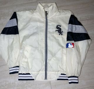 Vintage 90s Mlb Pro Player Adult Large Chicago White Sox Windbreaker Jacket