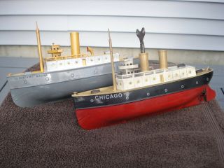 Vintage Antique Tin Toy Boat Bing,  Carette,  Fleischmann,  Arnold Ives