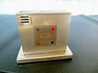 Vtg Rare Augusta Patent Mid Century Mod Poker Hand Playing Cards Table Lighter