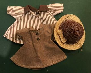 Vogue Ginny Doll Coat W/ Two Tone Brown Horsehair Hat W/ Bow 7181 Rare 1957