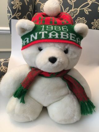 Vintage 1986 Santa Bear Dayton Hudson Bear Scarf Christmas