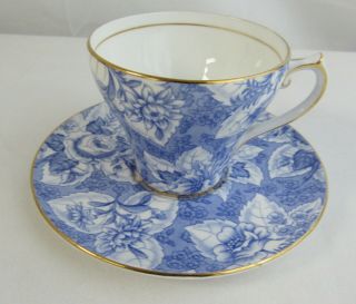 Vintage Tapestry Royal Stafford Bone China Blue Tea Cup & Saucer
