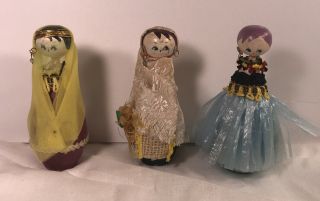 Vintage Wooden Peg Dolls (3)