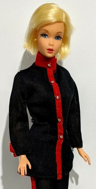 Barbie Clone Doll Outfit: Vintage Maddie Mod " Salvation " Black Red Stripes