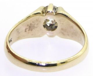Antique 14K yellow gold 0.  85CT Old Miner diamond unisex solitaire ring size 9.  75 3