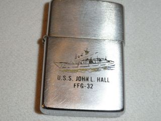 Vietnam Era ZIPPO Lighter USS John L Hall FFG - 32 Frigate Plankowner Bradford,  PA 2