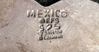 Vintage Stamped Mexico 925 EFS Save The Children Sterling Silver 3 Hearts Pin 2
