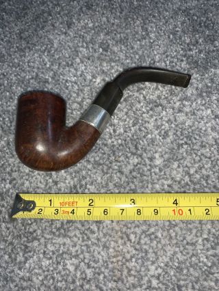 Vintage Civic.  Smokers Pipe,  With Hallmarked Silver Band By S.  L.  & S.  L.