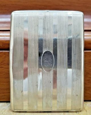 Vintage Eam Usa Silver Plated Cigarette Case / Card Holder