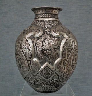 Quality Antique Islamic Indo Persian Tinned Copper Vase