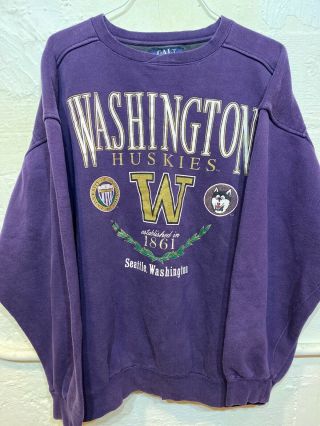 Vtg Washington Huskies Crewneck Sweatshirt Size L