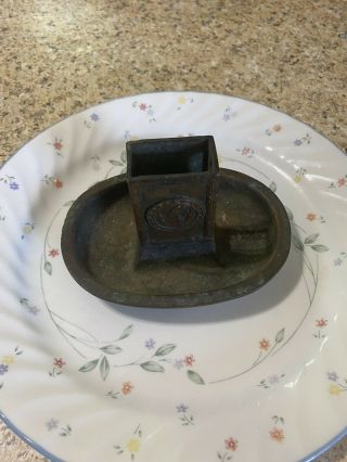Patented 7 - 22 - 1924 All Metal Cast Iron Ask Tray W/ Match Book Holder Unique