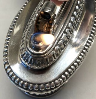 Vintage Ronson Queen Anne Silver Plated Table Lighter Made in England 3