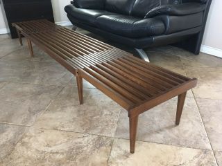 Mid Century Expandable Slat Bench Coffee Table By John Keal For Brown Saltman