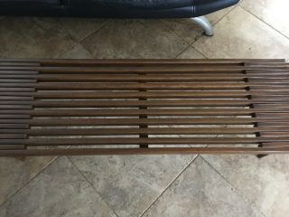 Mid Century Expandable Slat Bench Coffee Table by John Keal for Brown Saltman 3